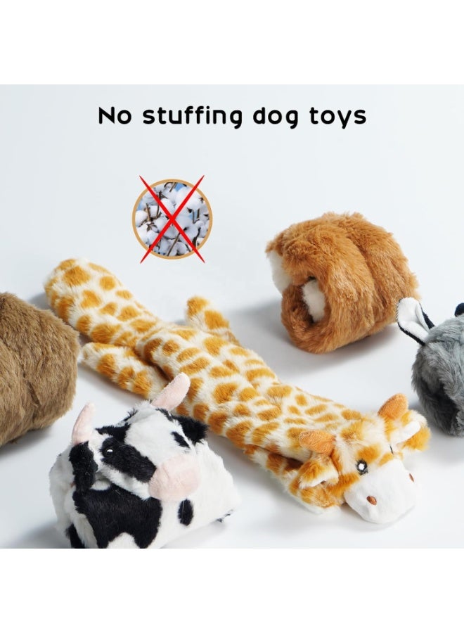 ألعاب حيوانات أليفة قطيفة تصدر صوتًا بدون حشو – مجموعة من 3 قطع (بقرة، أسد، بطريق) - Image 1